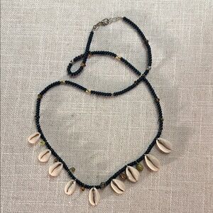 Vacation jewelry looks Hand beaded with cowrie extra long necklace neutrals